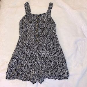 American Eagle Black Floral Romper